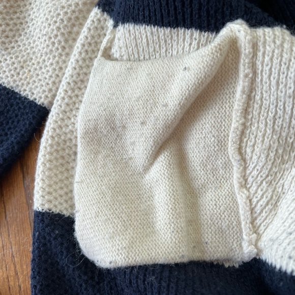 Navy/off white honeycomb knit shawl collar jacket by Splendid size small - Picture 4 of 6